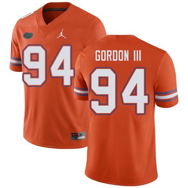 Jordan Brand Men #94 Moses Gordon III Florida Gators College Football Jerseys Orange